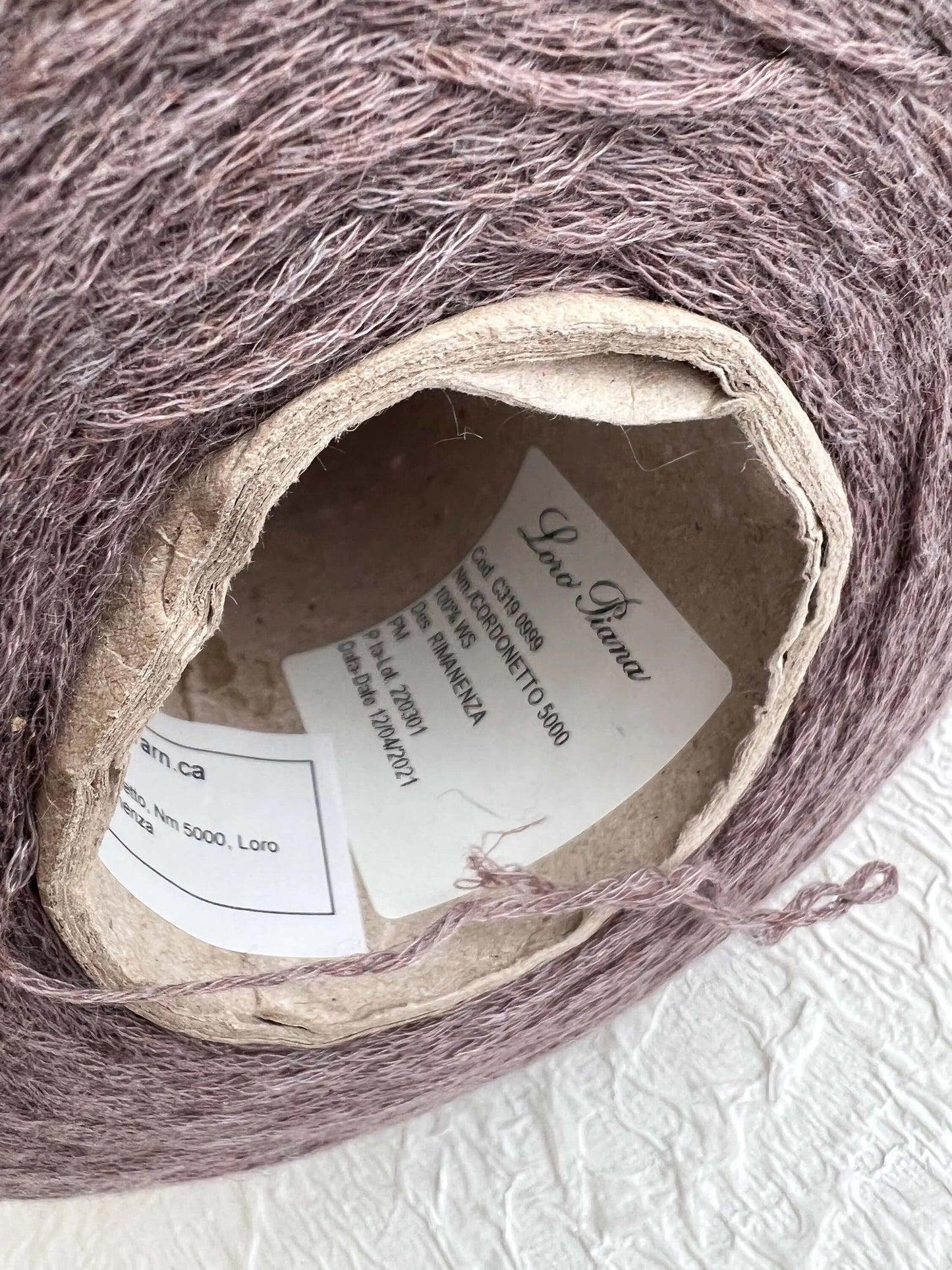 Cashmere yarn 100%, Yarn on Cone, Loro Piana-C319 0999, Taupe. Per 100 gr