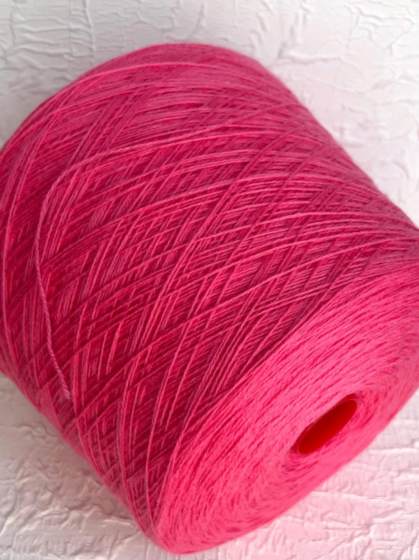 Merino yarn 70%, Cashmere yarn 30%, Yarn on Cone, Pink.Per 100 gr