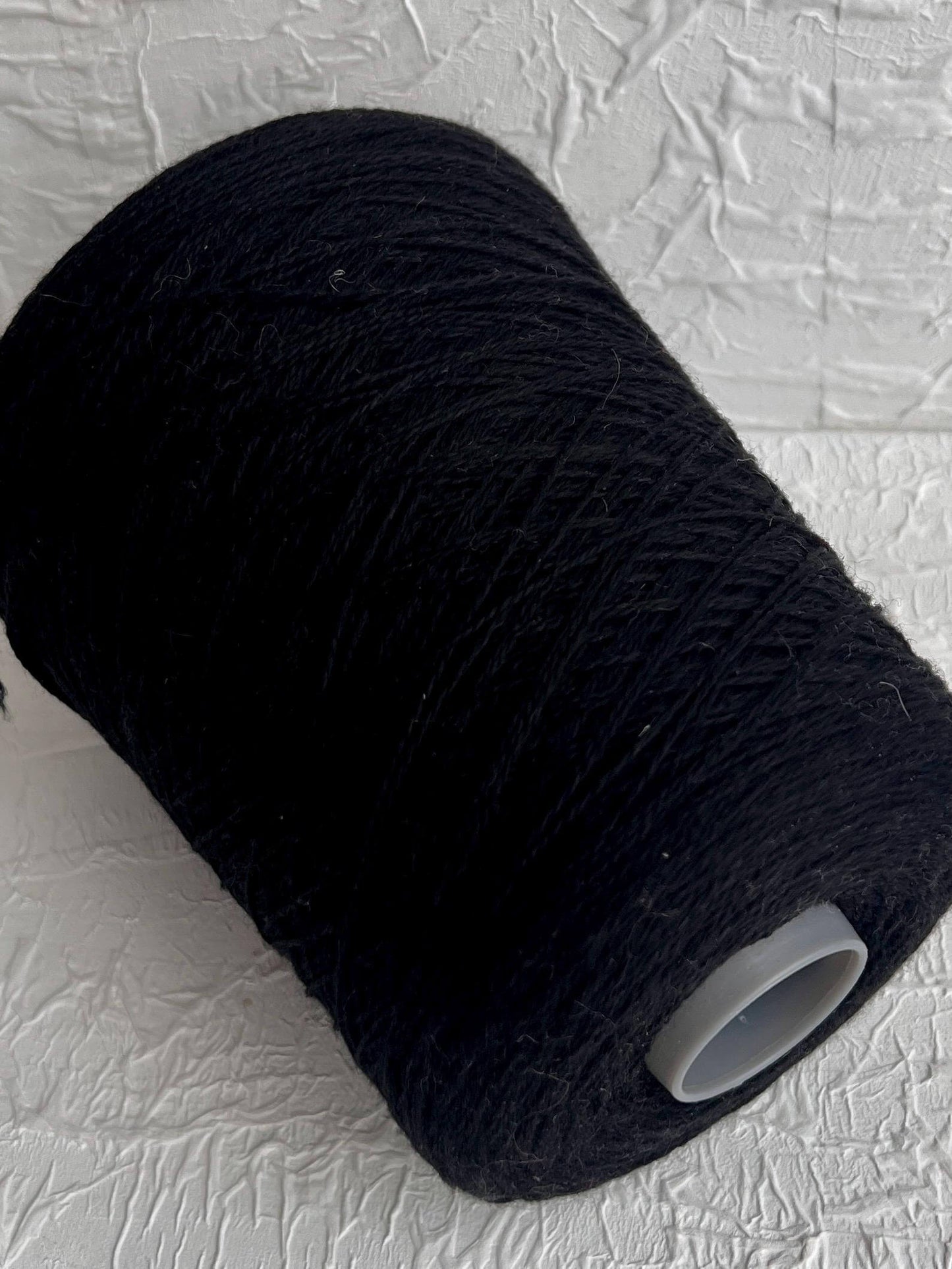 Merino yarn 70%, Cashmere yarn 30%, Yarn on cone, Yarn for knitting, Black.Per 100 gr