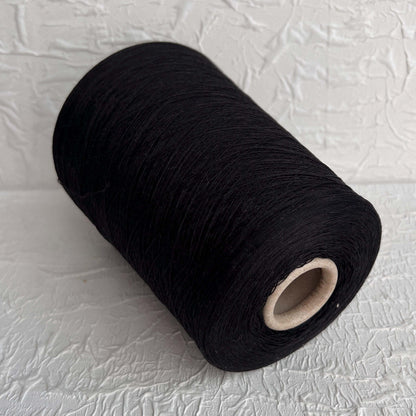 55% Silk Yarn, Cotton Yarn 45%, Yarn on Cone, Zegna Baruffa. Color Black. Per 100 gr