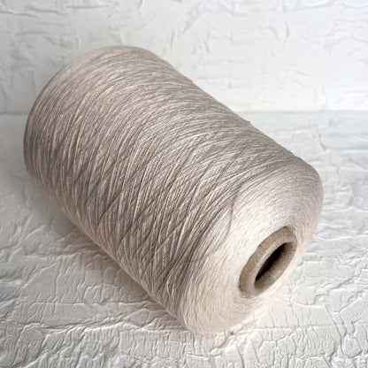 Silk Yarn 55%, Cotton Yarn 45%, Yarn on Cone. Yarn for hand&Machine knitting. Color White. Per 100 gr