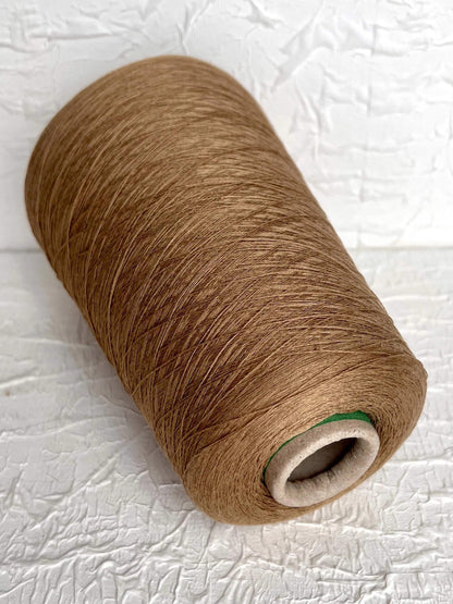 Silk Yarn 55%, Cotton Yarn 45%, Yarn on Cone. Color Stone Brown. Per 100 gr