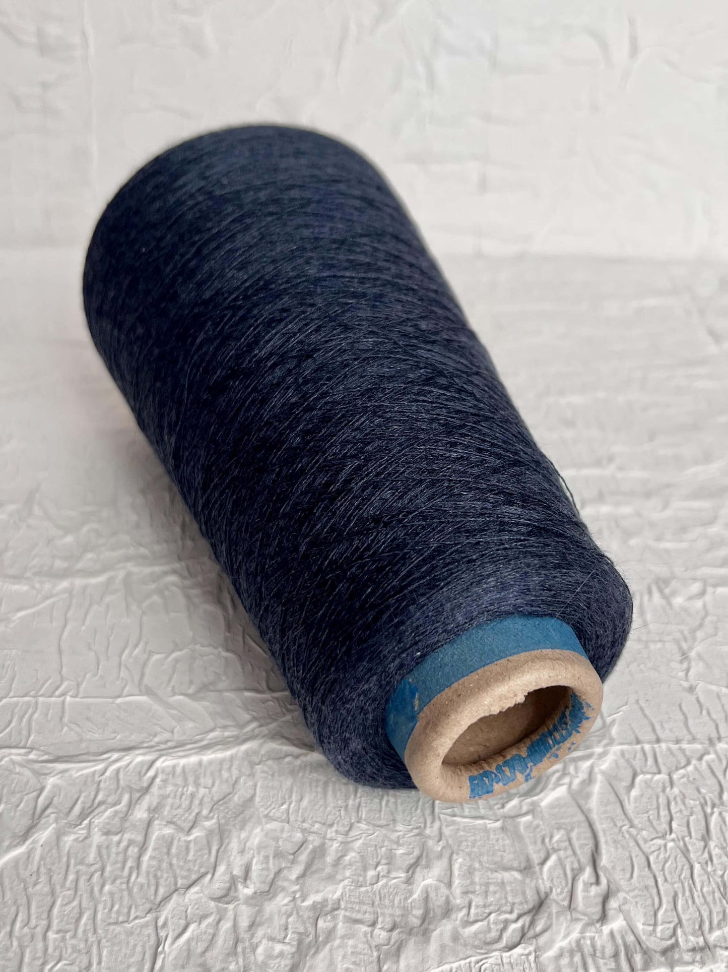 Silk Yarn 55%, Cotton Yarn 45%,Yarn on Cone. Zegna Baruffa. Color Blue jeans. Per 100 gr