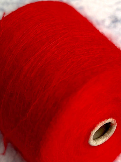 SuperKidMohair 67%, PA 30%, Merino 3%. Aurora 100 NM 10000,  Color Red. Per 100 gr