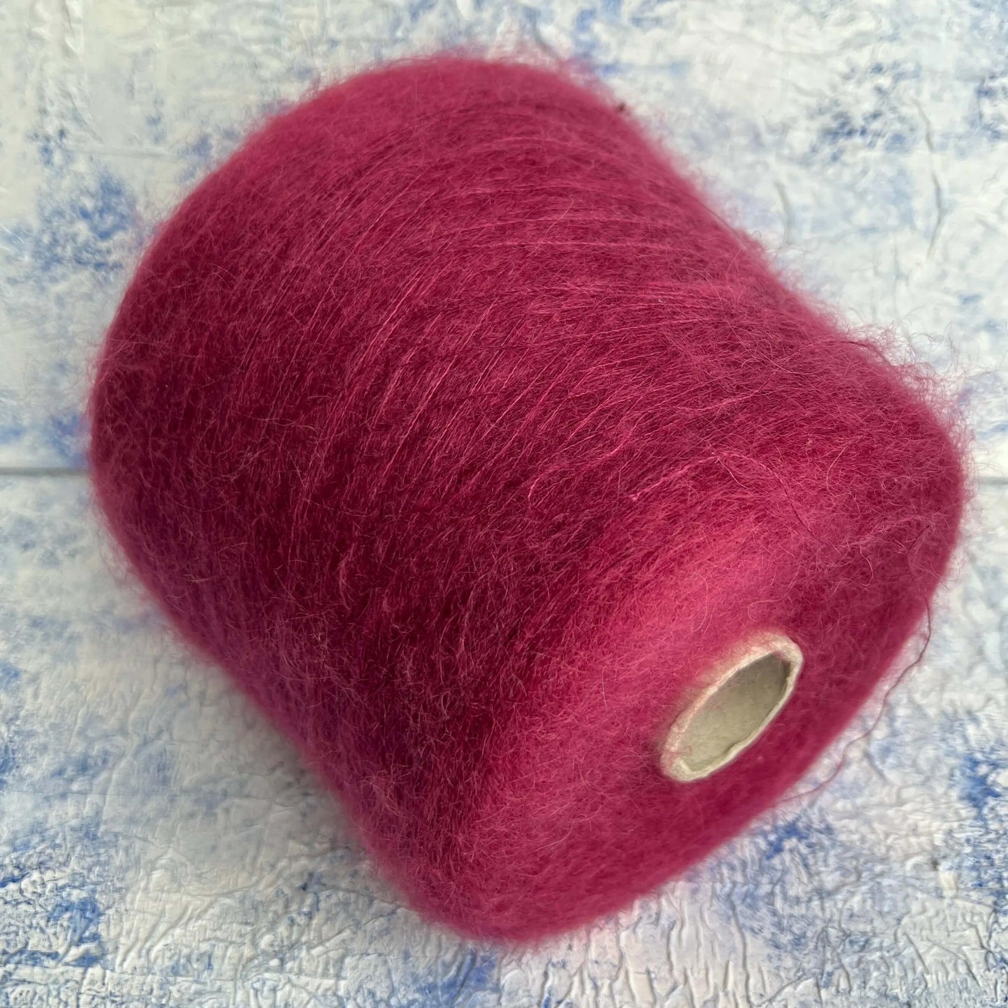 Super Kid Mohair yarn 67%, PA 30%, Merino yarn 3%. Yarn on Cone,Color Bordo. Per 100 gr