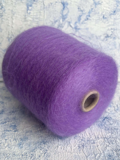 SuperKidMohair 67%, PA 30%, Merino 3%. Aurora 100 NM 10000,  Color Purple. Per 100 gr