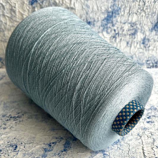 Silk Yarn 50%, Cotton Yarn 50%.Yarn on Cone. Cariaggi Yarn. Cielo Blue. Per 100 gr