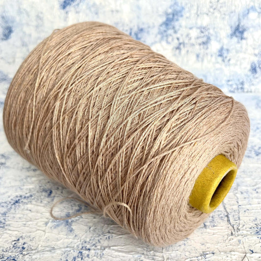 Cotton with lurex 77/23% Loro Piana yarn,Color-Beige&Gold. Per 100 gr