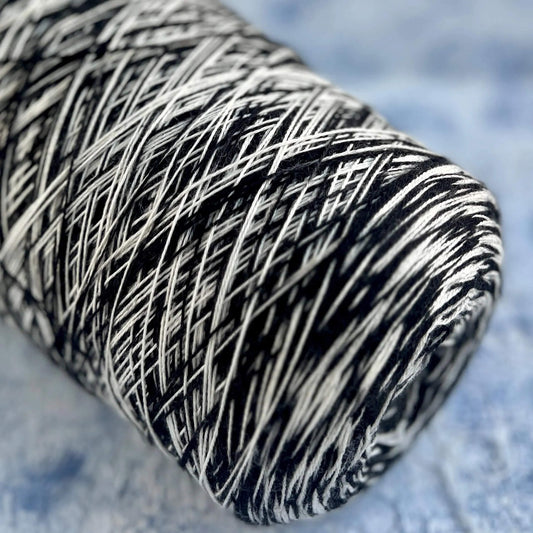 Merino Yarn 100% Missoni wool yarn on cone. Black&White. Per 100 gr