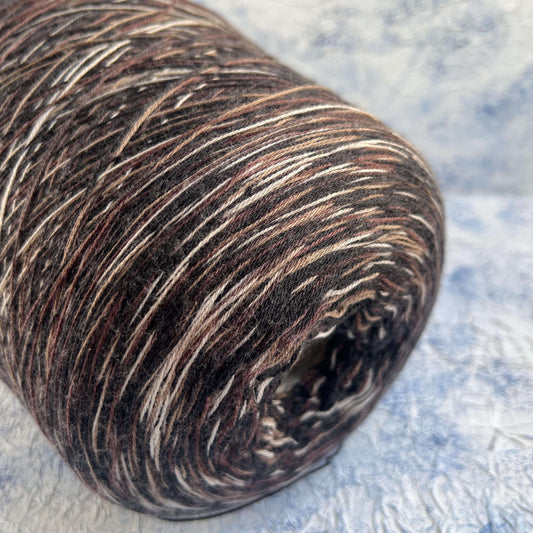 Merino Yarn 100% Missoni yarn for knitting - Black&White&Brown.Per 100 gr