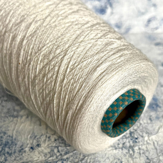 Silk Yarn 50%, Cotton Yarn 50%.Cariaggi yarn for knitting.White. Per 100 gr