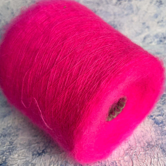 Super Kid Mohair 67% & PA 30% & Merino 3% Yarn.Color Pink.Per 100 gr