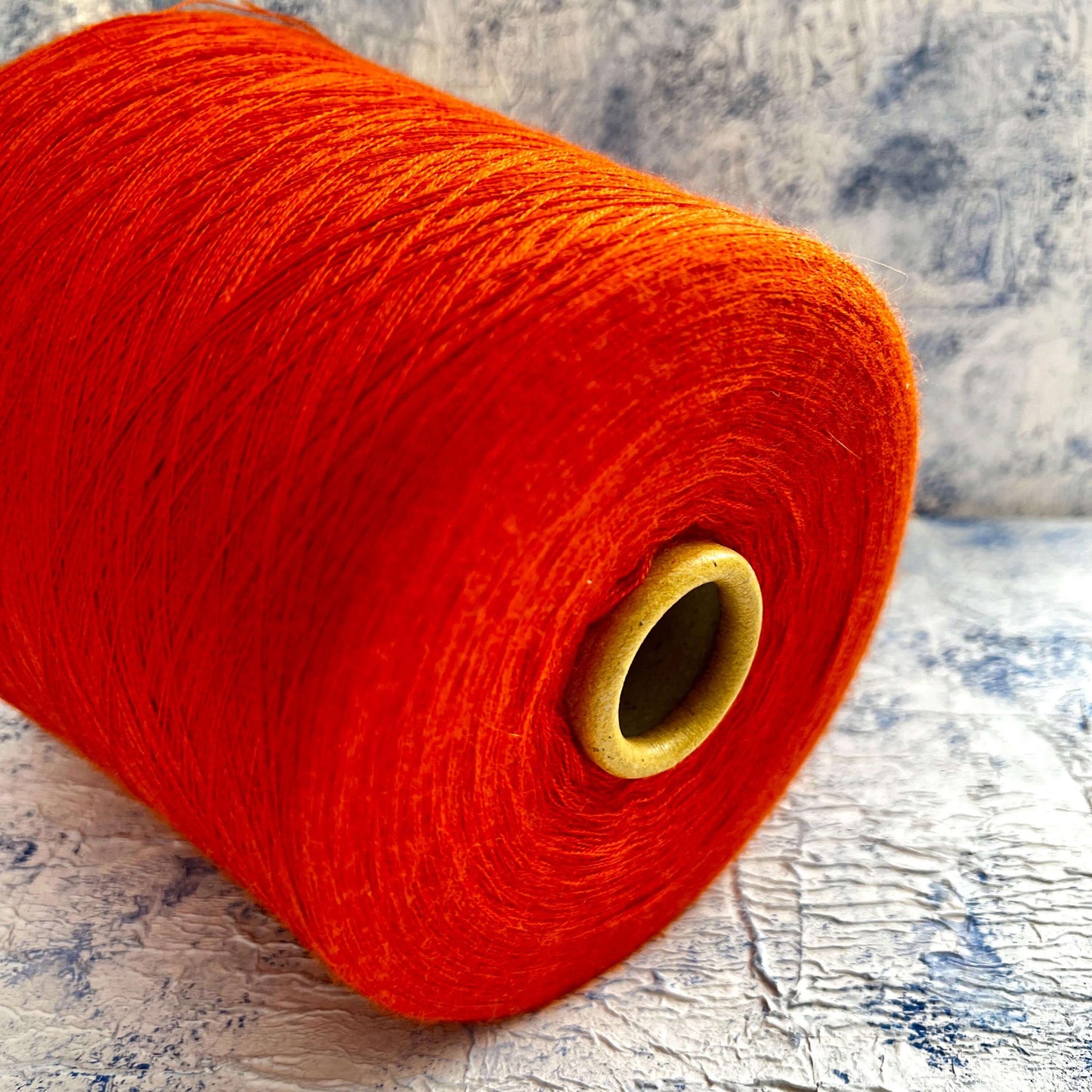 Cashmere 70% & Silk 30% yarn on cone,Loro Piana Yarn, Color Orange. Per 100 gr