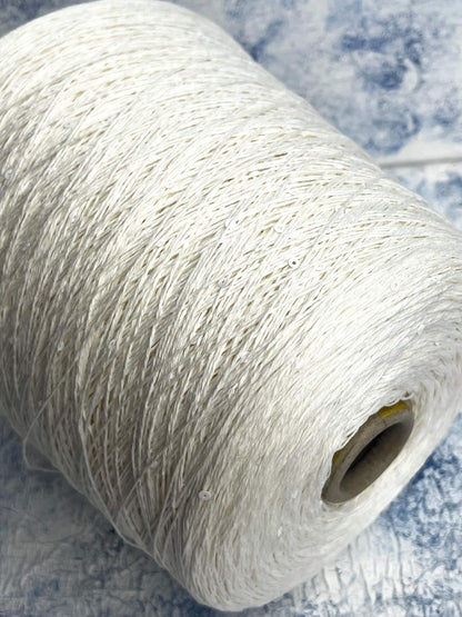 Lino yarn 100%, Yarn on Cone, ZEGNA BARUFFA , Color White.Per 100 gr