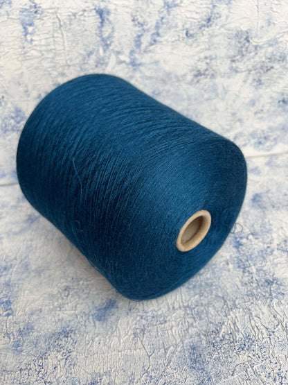 Merino yarn 70%, Silk yarn 30%, Loro Piana yarn, Ottanio (Blue). Per 100 gr