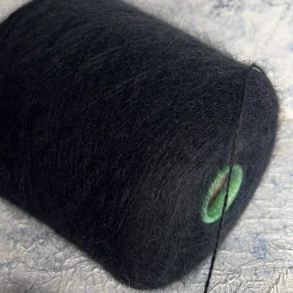 Angora yarn 80%  & Poliamide Yarn 20%,Color Black. Per 100 gr