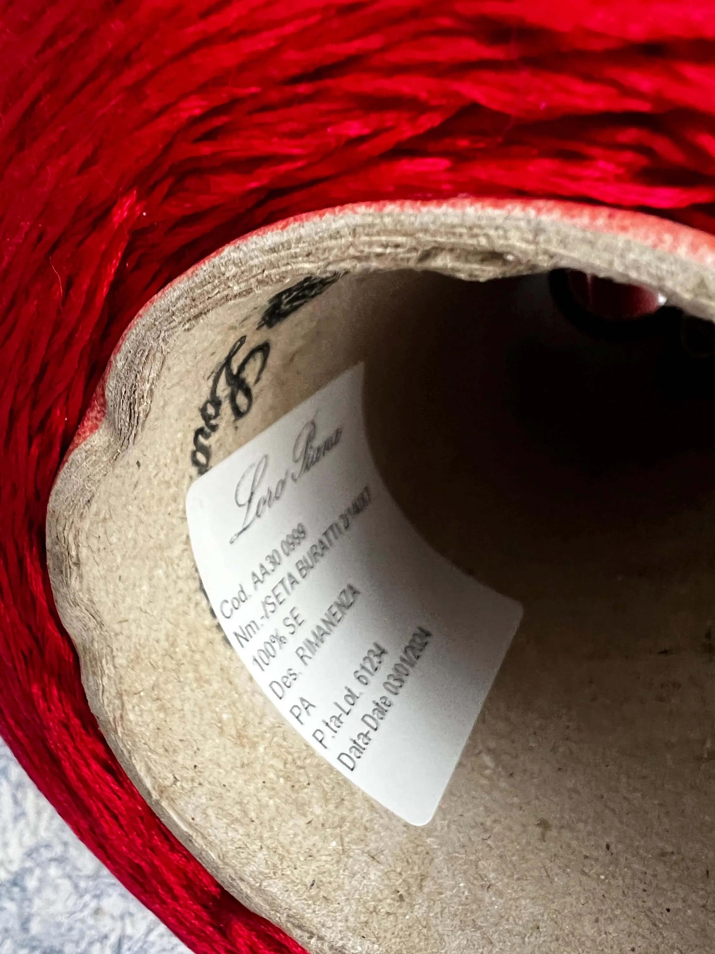 Silk Buratti yarn 100%,Loro Piana yarn, Color Red. Per 100 gr