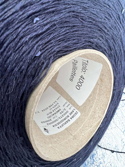 Lino yarn 100%, Yarn on Cone, ZEGNA BARUFFA , Color Blue.Per 100 gr