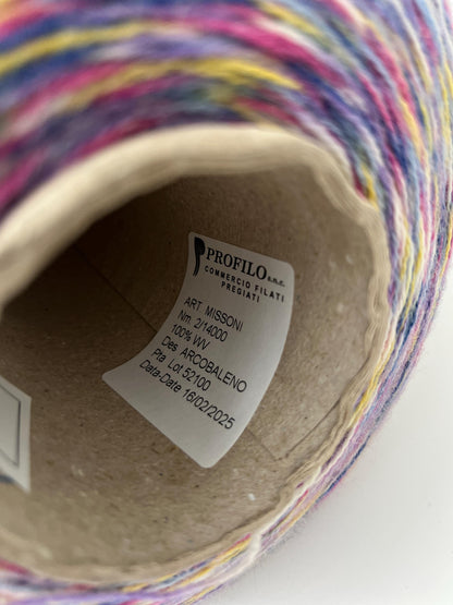 MISSONI-Merino yarn 100%, PROFILLO.Nm 2/14.Color ARCOBALENO.Per 100gr