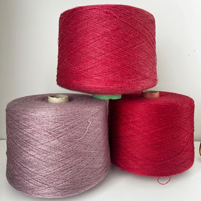 70% Merino&30% Silk yarn,Nm 2/28.PROFILLO,Color Ciliegia.Per 100gr