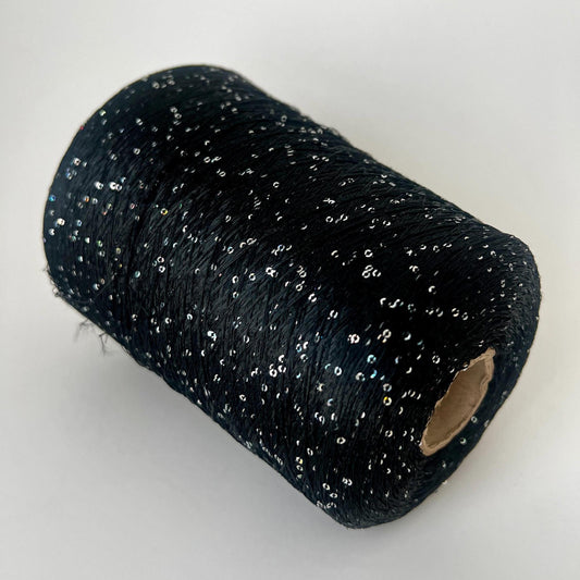 Paillettes Sequin Yarn Antares Nero – Italian Sparkling Yarn 100g