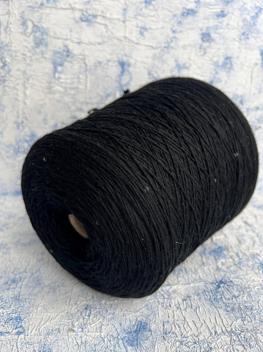 Zegna Baruffa Cashwool 100% Merino Yarn with Sequins–Black.Per 100 gr
