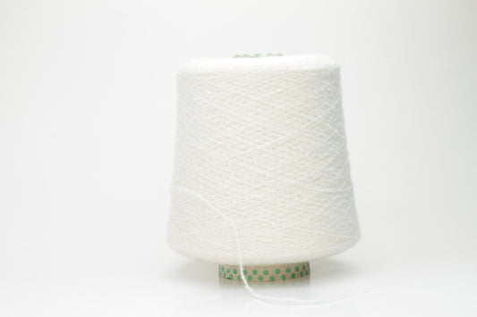 Cashmere 72% & Silk 28% yarn on Cone, Aura yarn. White.Per 100 gr