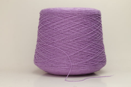 Vivid royal purple cashmere yarn, softly coiled, showcasing its fine 6-ply twist and subtle lustrous sheen, ideal for luxury textiles.