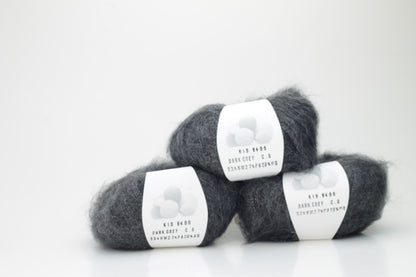 Color Dark Gray, 53% Mohair yarn , 27% PA, 20% Wool, Nm 8400, 25gr,  Filpucci