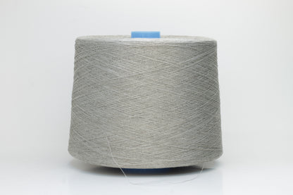 Fine, single-ply linen yarn in a rich charcoal gray. Reveals a crisp texture and subtle natural sheen, typical of pure linen fiber.