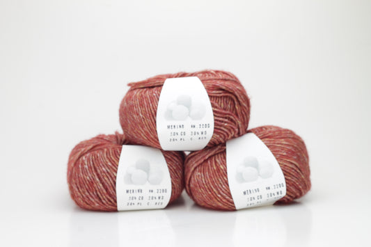 Color Red, 30% Wool, 50% Cotton, 20% PA, Nm 2200, 50gr,  Filpucci