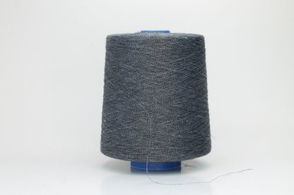 Fine, single-ply linen yarn in a rich Deep Sage Charcoal. Reveals a crisp texture and subtle natural sheen, typical of pure linen fiber.