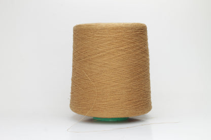 Fine, single-ply linen yarn in a Brown. Reveals a crisp texture and subtle natural sheen, typical of pure linen fiber.