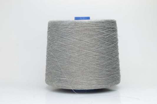 Fine, single-ply linen yarn in a rich charcoal gray. Reveals a crisp texture and subtle natural sheen, typical of pure linen fiber.