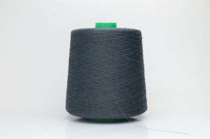 Fine, single-ply linen yarn in a rich Charcoal Grey. Reveals a crisp texture and subtle natural sheen, typical of pure linen fiber.