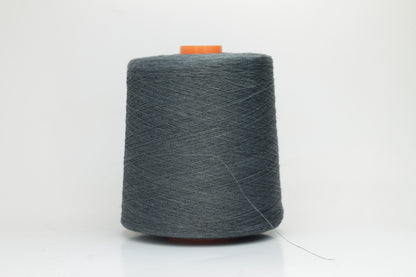 Fine, single-ply linen yarn in a rich Deep Sage Charcoal. Reveals a crisp texture and subtle natural sheen, typical of pure linen fiber.
