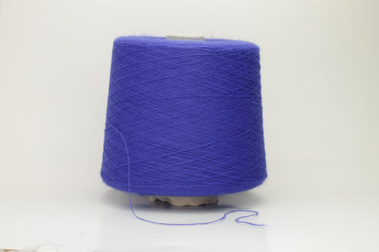 Angora 70%, 20% PA, 10% WV. Nm 1/15 Gold Extra. Color Royal Blue