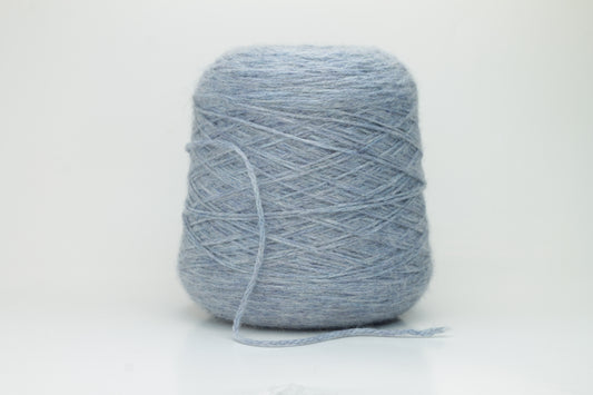 84% Baby Alpaca yarn, 8% Wool, 8% Ny, Lanifico,Nm 1/2200, Color Blue