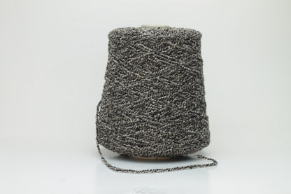 Cashmere 93%, Silk 7%, Nm 1300, Loop Coarsehair Loro Piana yarn, Color Brown&White
