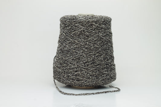 Cashmere 93%, Silk 7%, Nm 1300, Loop Coarsehair Loro Piana yarn, Color Brown&White