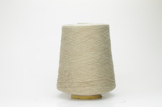 Silk yarn 55%, Lino yarn 45%. Nm 2/64,Loro Piana Yarn. Color Beige