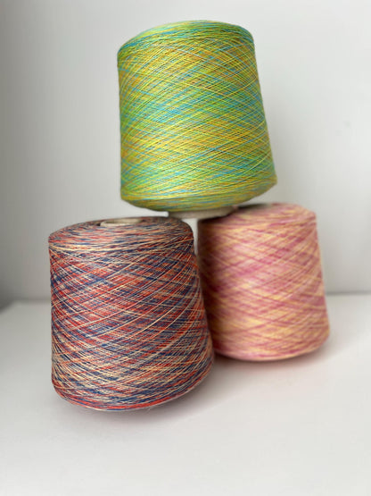 Merino yarn 100%, PROFILLO,Nm 3/80.Color Red&Yellow&Pink.Per 100gr