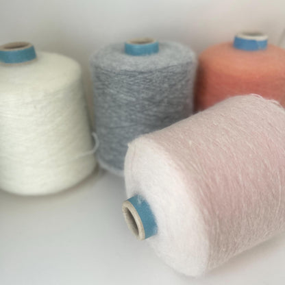 Sesia Baby Alpaca Fluffy Yarn Blend Italy–NM 1/9500. White.Per 100 gr