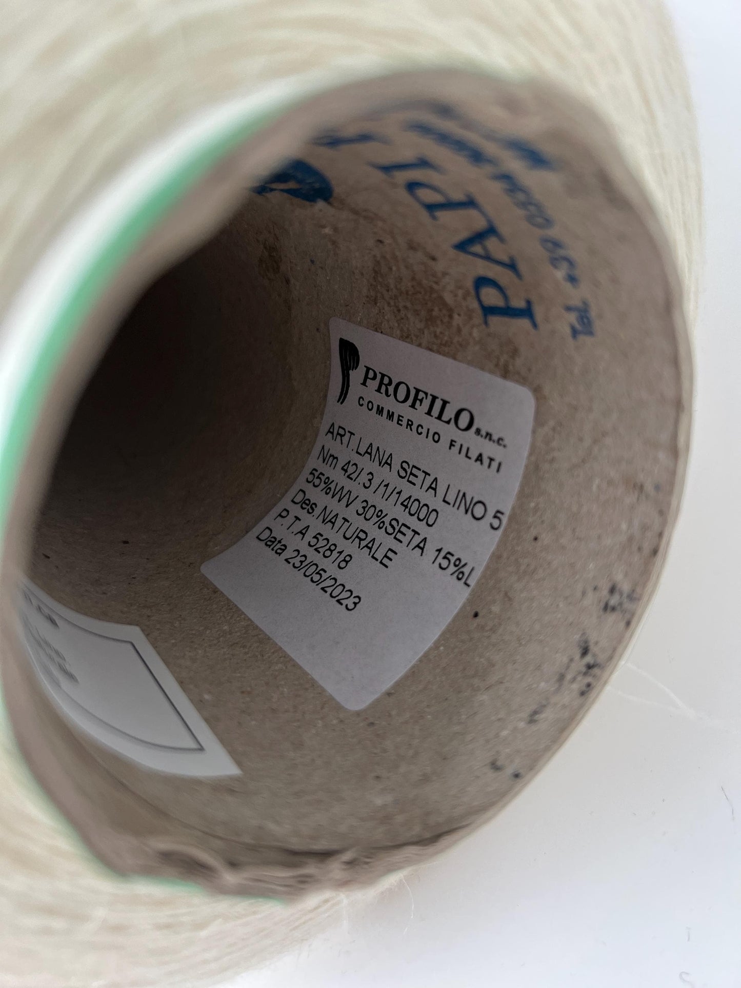 55% Merino & 30% Silk &15% Lino Yarn,PROFILLO,Color Naturale.Per 100gr