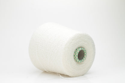 Cashmere 72% & Silk 28% yarn on Cone, Aura yarn. White.Per 100 gr