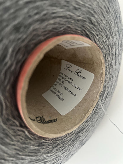 Loro Piana 100% Cashmere Yarn Gray – Lace Cone Yarn Italy. Per 100 gr