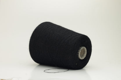 Angora yarn 70%, 20% PA, 10% WV. Nm 1/15 Gold Extra. Color Black