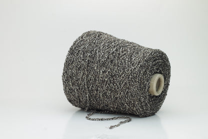 Cashmere 93%, Silk 7%, Nm 1300, Loop Coarsehair Loro Piana yarn, Color Brown&White