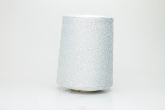 74% Sustainable Viscose 16% PBT 10% Metallic Fiber (lurex), Nm 37, White