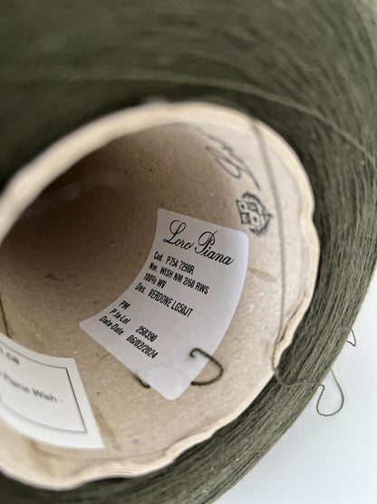 Merino yarn on Cone 100%, Nm 2/60, Loro Piana Wish, Verdone.Per 100 gr